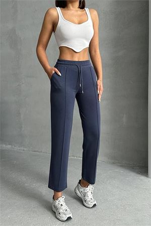 Neşeli butik kadın likralı modal kumaş çımalı binici pantolon NBG064