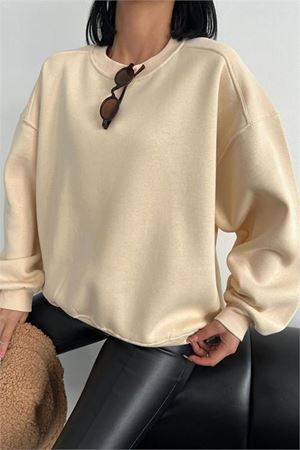 Neşeli butik kadın bisiklet yaka 3 iplik sweat GTS024