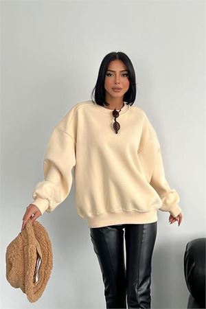 Neşeli butik kadın bisiklet yaka 3 iplik sweat GTS024