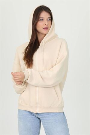Neşeli butik kadın kapüşonlu cep ve fermuar detaylı sweatshirt FVR003