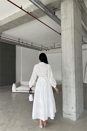 Neşeli butik kadın ithal poplin dantel detaylı tasarım elbise NBMS4255