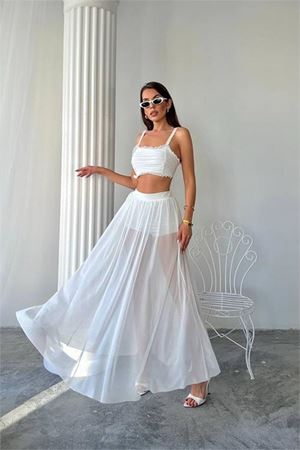 Neşeli butik kadın büstiyerli transparan ikili takım NBDF070
