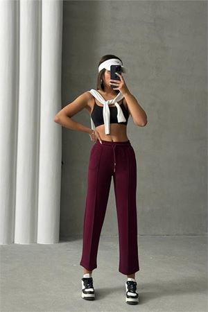 Neşeli butik kadın likralı modal kumaş çımalı binici pantolon NBG064