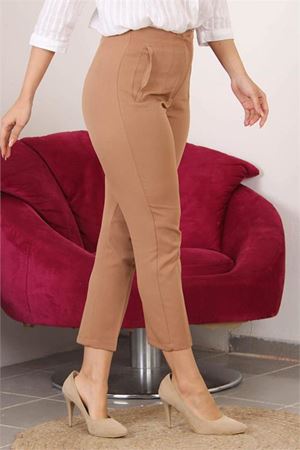 Neşeli butik kadın yeni sezon süs cep detaylı likralı ofis pantolon QNS020