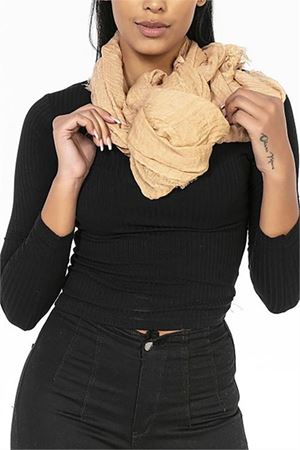Neşeli butik kadın camel müslin kumaş şal pareo NBMHT02