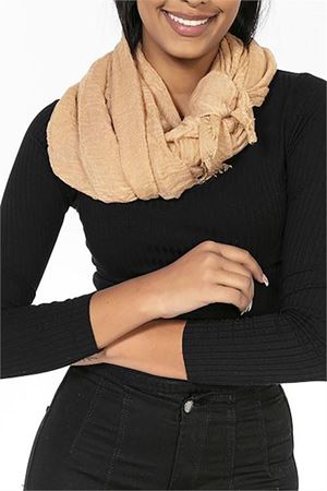 Neşeli butik kadın camel müslin kumaş şal pareo NBMHT02