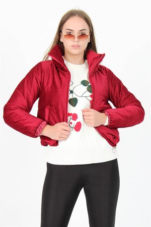Neşeli Butik Kadın Yüksek Yaka Fermuar Detaylı Cepli Kışlık Kadife Mont NB7154