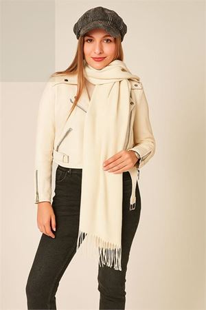 Neşeli butik kadın yumuşak dokulu püsküllü şal NBAKS045