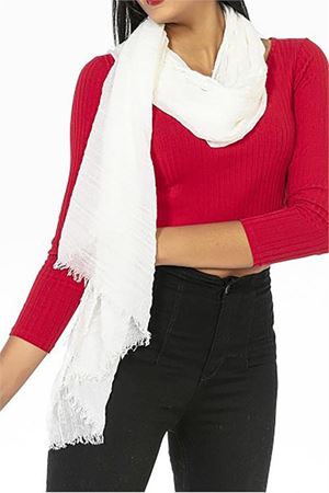 Neşeli butik kadın ekru müslin kumaş şal pareo NBMHT02