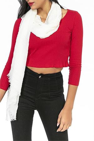 Neşeli butik kadın ekru müslin kumaş şal pareo NBMHT02