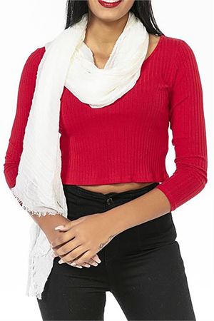 Neşeli butik kadın ekru müslin kumaş şal pareo NBMHT02