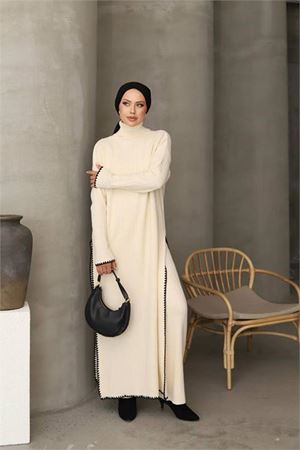 Neşeli butik kadın pantolon tunik ikili tesettür takım NMS020
