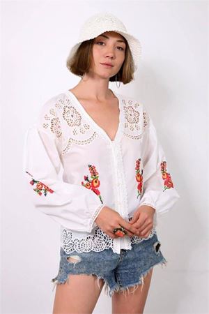 Neşeli butik kadın ekru hasır şapka NBMHT03