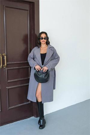 Neşeli butik kadın mevsimlik tam boy trençkot NBMYLK33