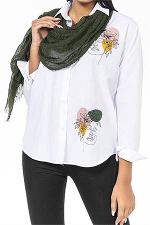 Neşeli butik kadın haki müslin kumaş şal pareo NBMHT02