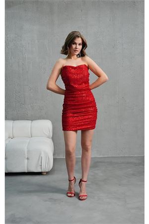 Neşeli butik kadın straplez payet mini elbise NBSWLL06