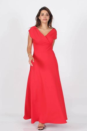 Neşeli Butik Kadın omuz detaylı kayık yaka uzun abiye elbise NB8076