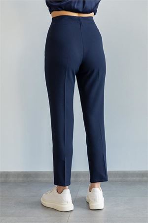 Neşeli butik kadın pensli ofis pantolon QNS047 - Lacivert