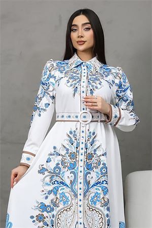 Neşeli butik kadın tasarım gömlek elbise NBMS25016