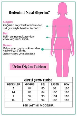 Neşeli Butik Kadın Indigo Kemerli Omuzları Gipeli Desenli Şifon Elbise APCX04