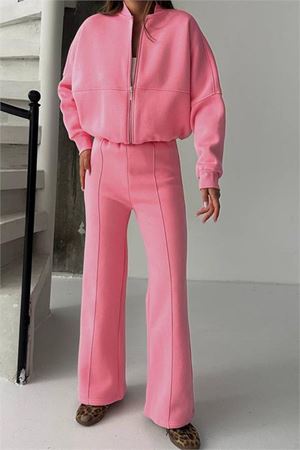 Neşeli butik kadın 3 iplik şardonlu oversize eşofman takımı NBG105