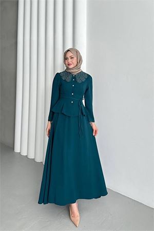 Neşeli butik kadın etekli bluz alt üst tesettür takım NMS060