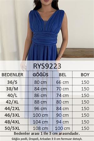 Neşeli butik kadın saks simli büyük beden abiye elbise RYS9223