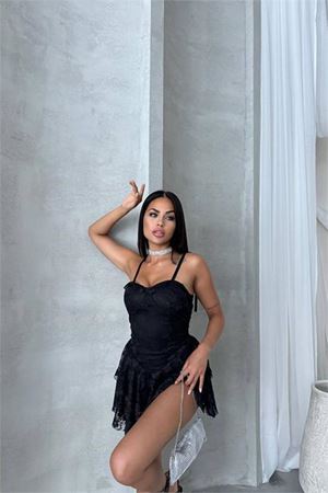 Neşeli butik kadın içi şortlu prenses mini elbise NBDF060