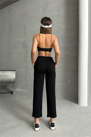 Neşeli butik kadın likralı modal kumaş çımalı binici pantolon NBG064