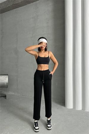 Neşeli butik kadın likralı modal kumaş çımalı binici pantolon NBG064