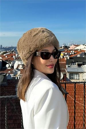 Neşeli butik kadın suni kürk rus slav kalpak şapka NBAKS004