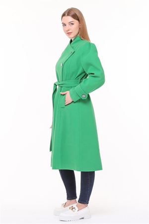 Neşeli butik kadın midi oversize yün kaşe kaban NBPLTN03 - Benetton Yeşili