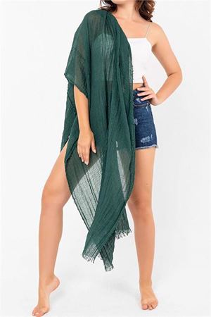 Neşeli butik kadın zümrüt yeşil müslin kumaş şal pareo NBMHT02