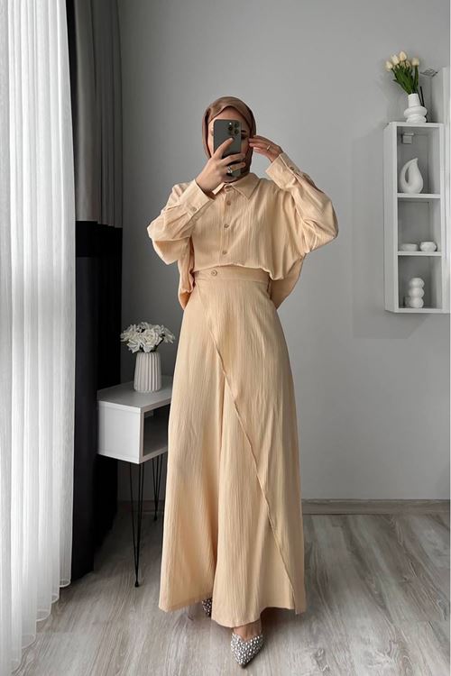 kadın tunik pantolon ikili tesettür takım NMS052