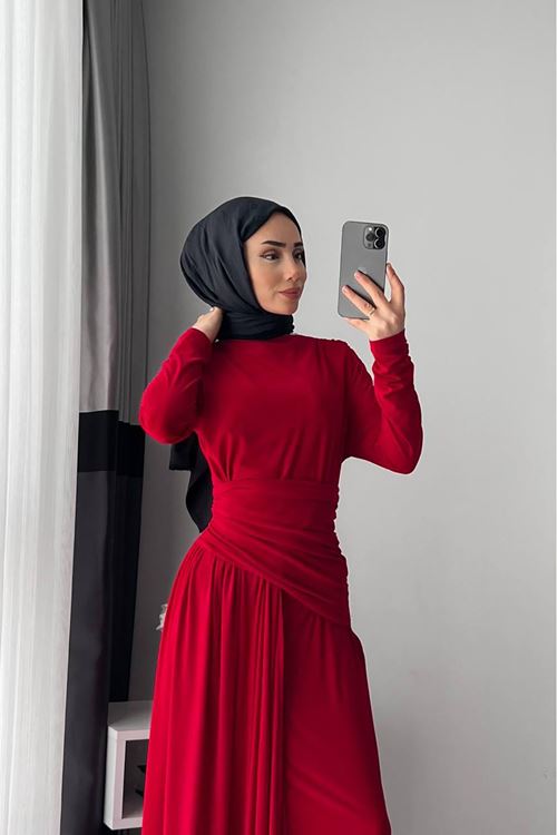 kadın candy kumaş tesettür elbise NMS047