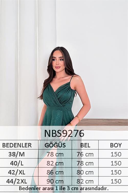 kadın ayarlanabilir askılı yırtmaçlı tül abiye elbise RYS9276