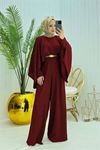 Neşeli butik kadın pelerinli kemer detaylı tesettür tulum NMS061