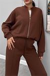 Neşeli butik kadın 3 iplik şardonlu oversize eşofman takımı NBG105